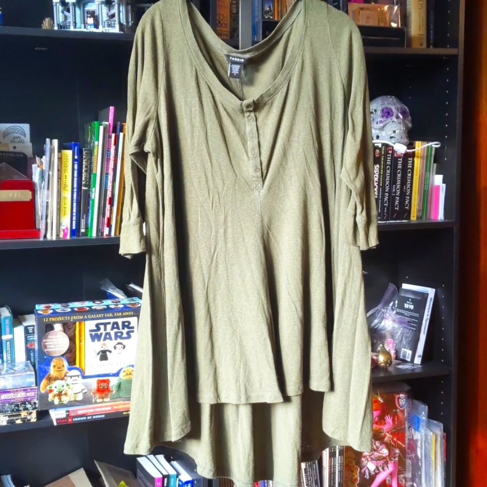 Torrid olive green high low top size 14 1x